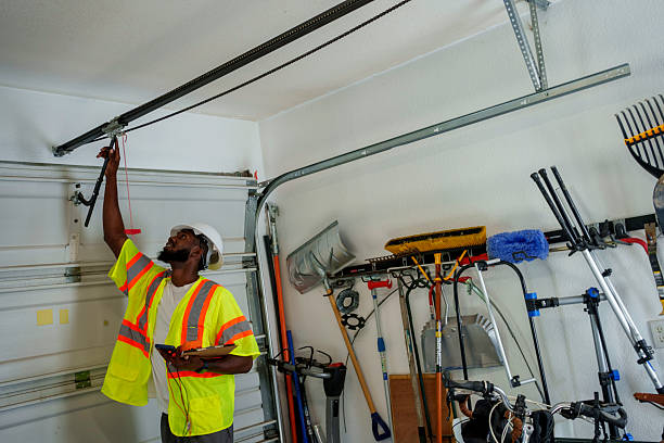 Professional Garage Door Installation technician working in Frederic, WI